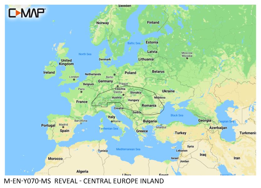 C-MAP REVEAL - Central Europe Inland - µSD/SD-Karte