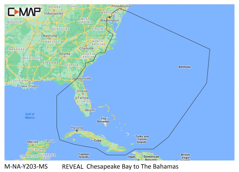 C-MAP REVEAL - CHESAPEAKE BAY TO THE BAHAMAS - µSD/SD-Karte