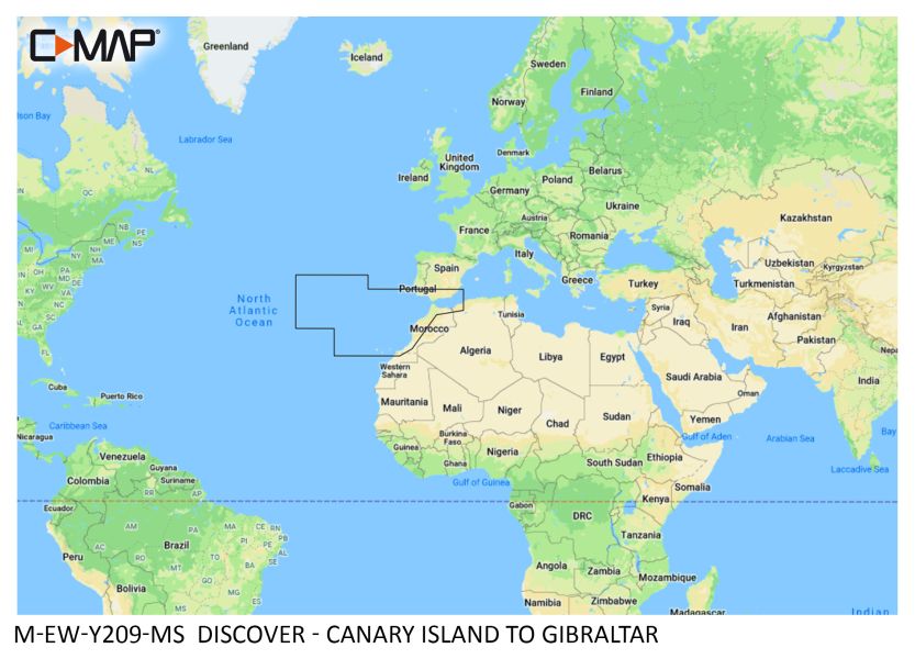 C-MAP DISCOVER - Canary Island to Gibraltar - µSD/SD-Karte
