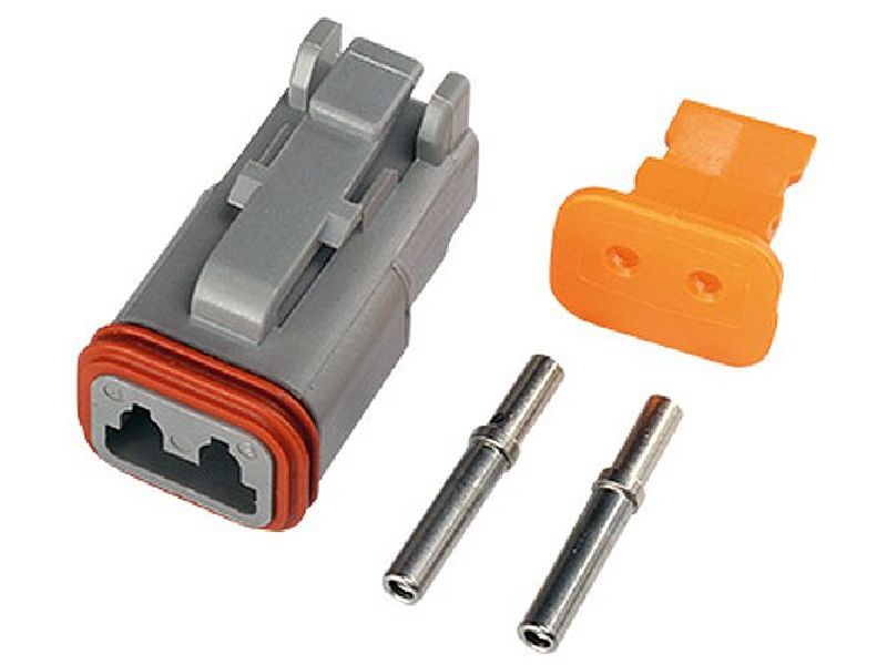 Stecker Kit Deutsch 2-Polig Spritzwassergeschützt, female