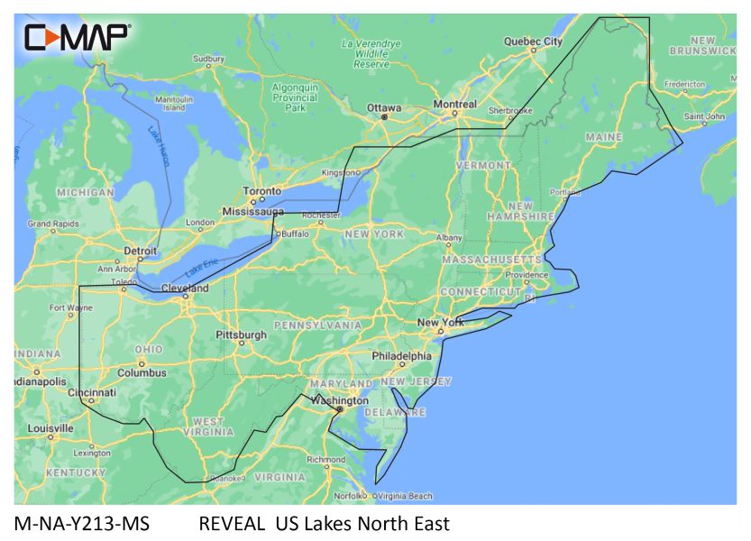 C-MAP REVEAL LAKES - US LAKES NORTH EAST - µSD/SD-Karte