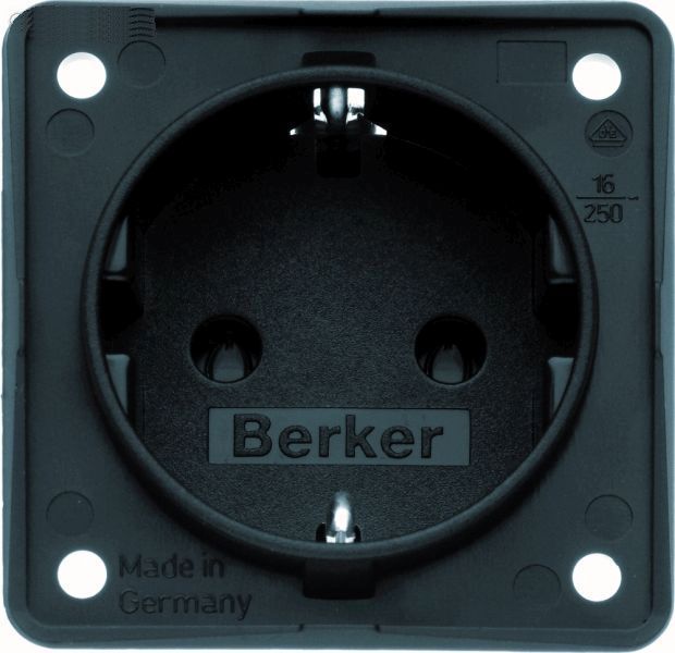 BERKER - Schuko-Steckdose, schwarz