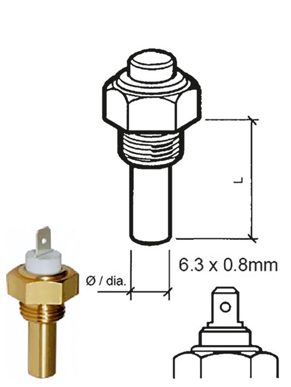 VDO - TEMP SENDER 120°C (EARTH RET) M14 X 1.5,